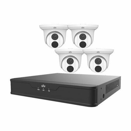 UNIVIEW Network Video Recorder Bundle 4 PCS of 4MP Eyeball Network Camera 2.8mm EK-S31P4T44T1-V2